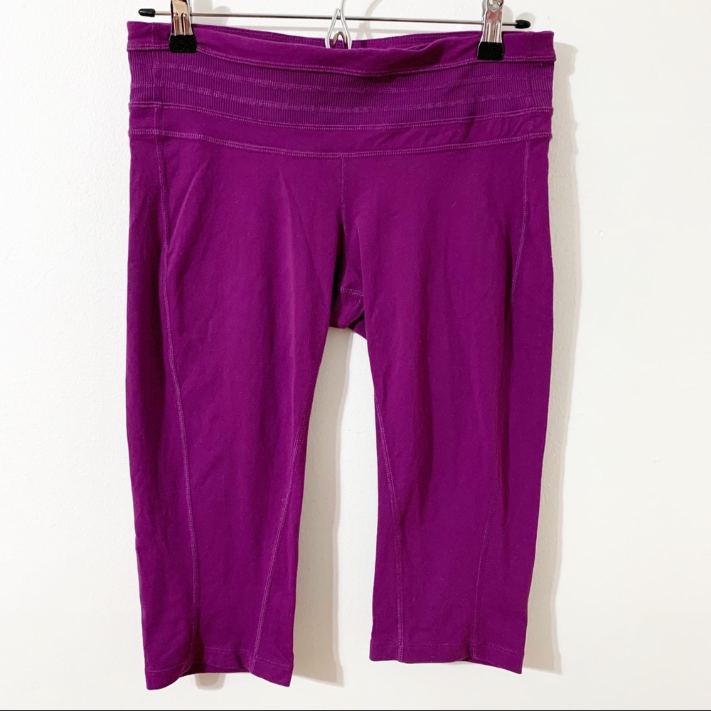 prAna Cropped Leggings Ribbed Waistband Hidden Waistband Pocket Style W4OLYM114